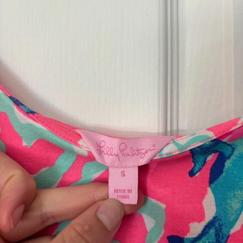 Lilly Pulitzer Klea Romper Off the Shoulder Coral Reef I'm So Jelly Jumpsuit S - Picture 6 of 11